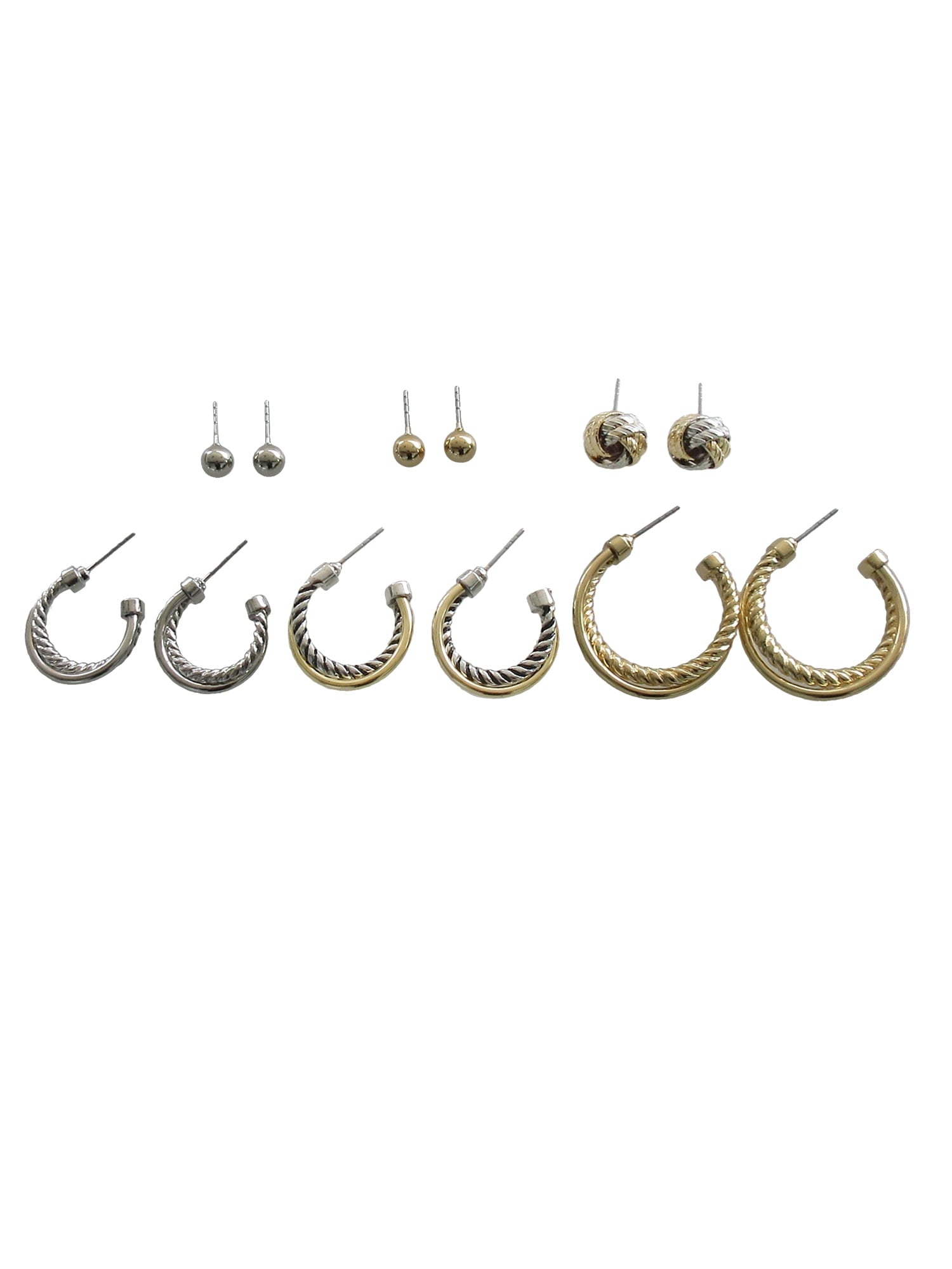 Essentials Multi Ear Hoop Earrings, 6 Pack
