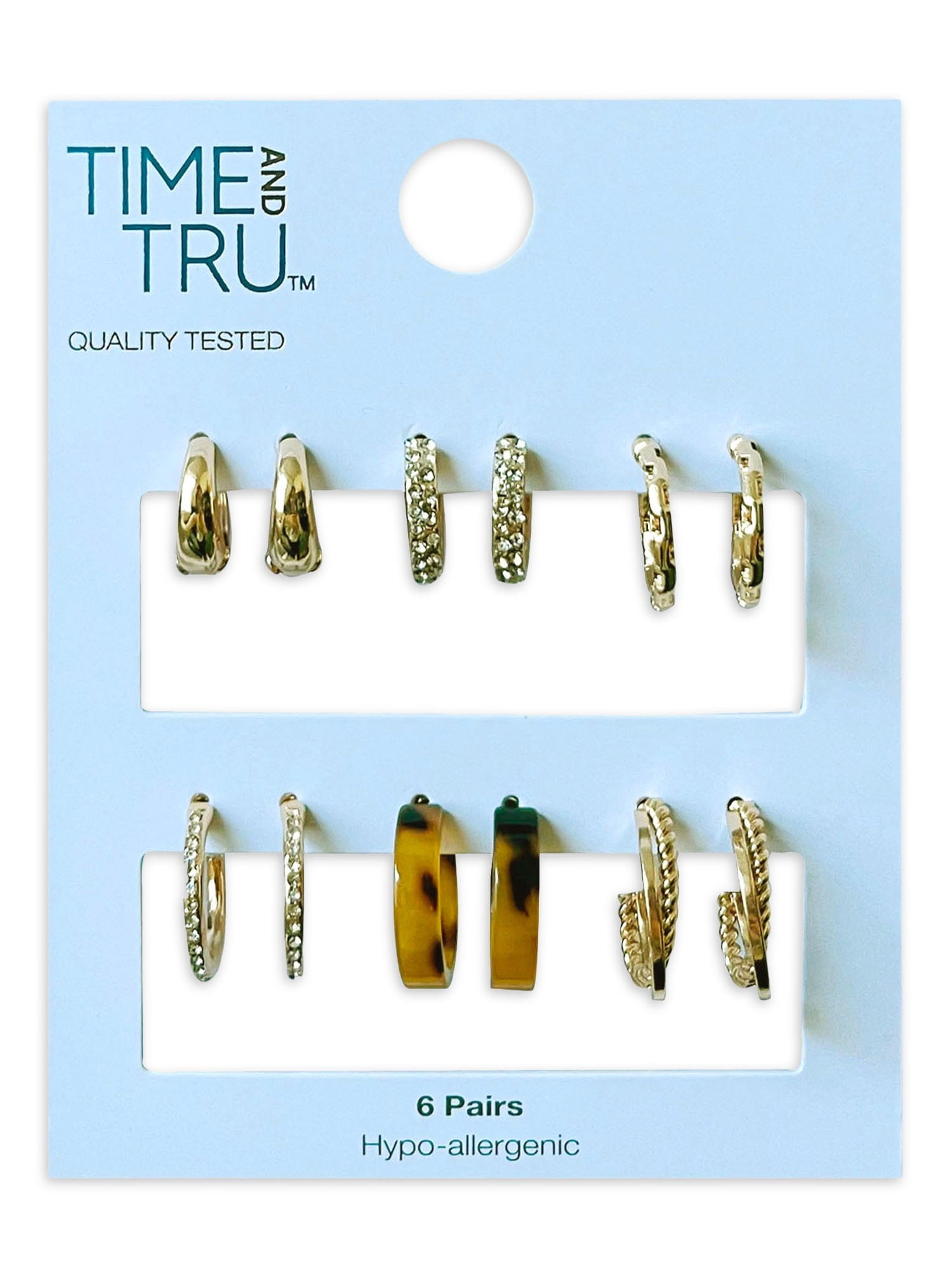 Essentials Multi Ear Hoop Earrings, 6 Pack