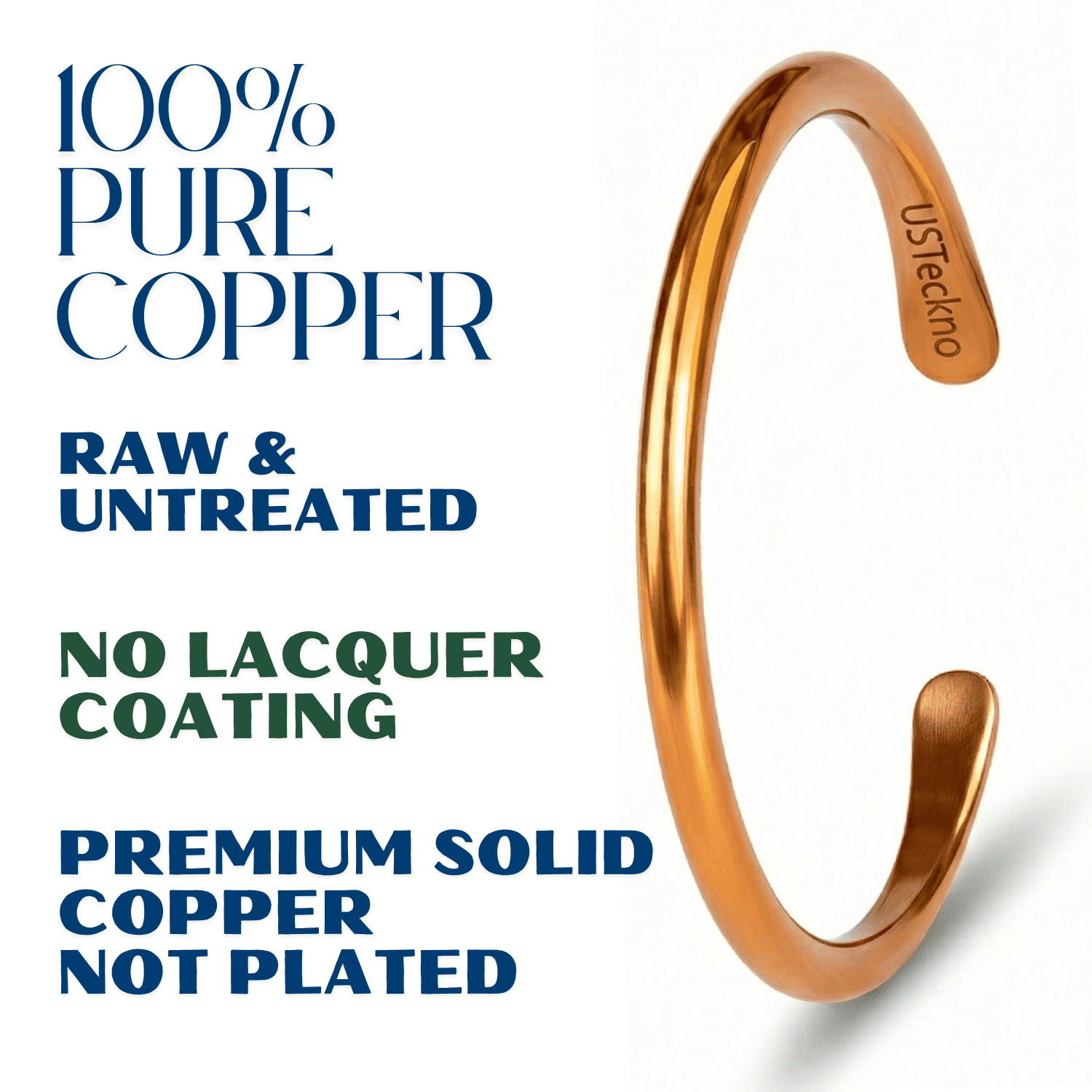 Hand Forged Unisex 100% Copper Bracelet. Made with Solid High Gauge Copper and Health benefits. Enhance your well-being in style!