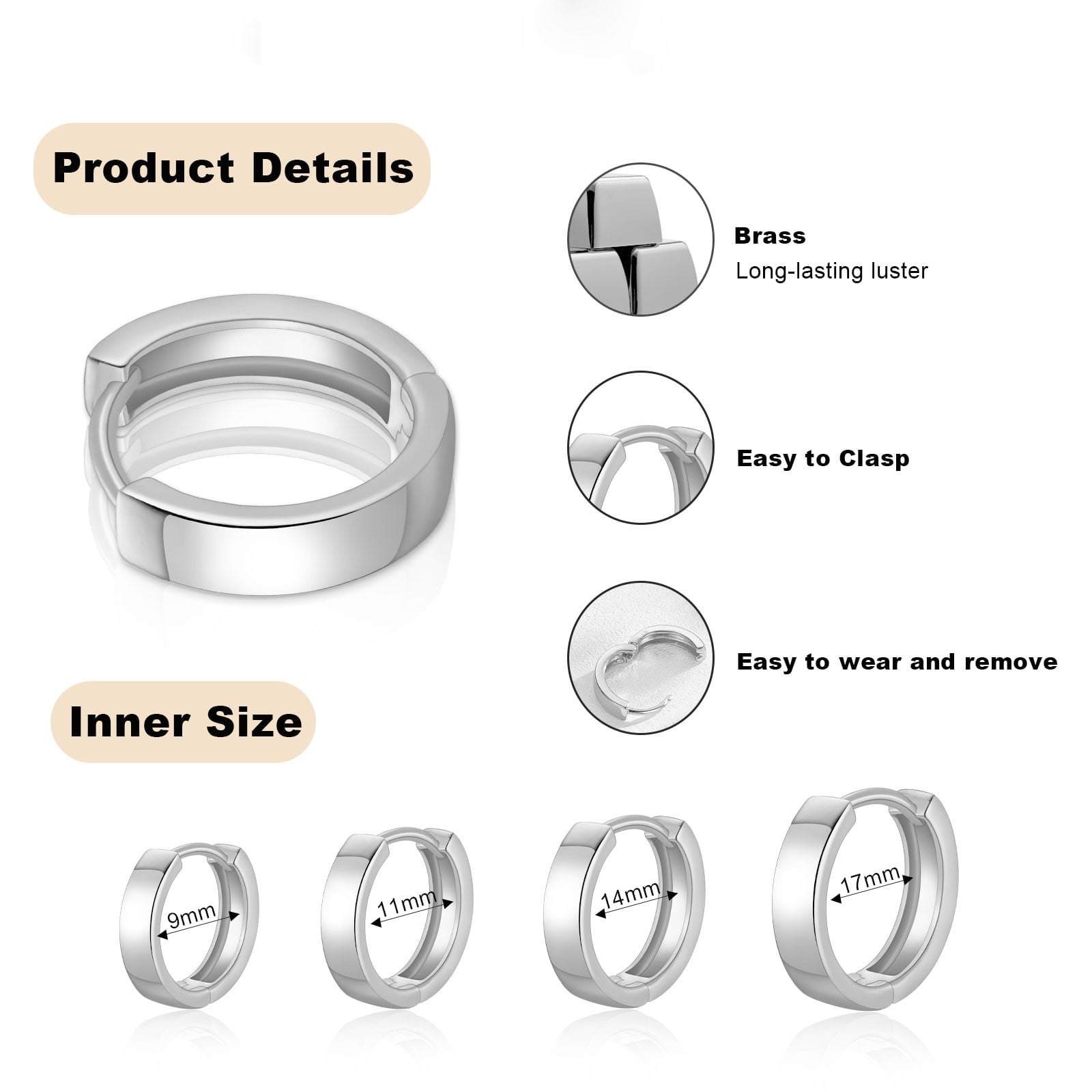 4 Pairs Hoop Earrings for Women CZ Small Huggie Cartilage Post Hypoallergenic Earrings Set for Multiple Piercing Valentines Day Jewelry Gifts Her Teen Mom Wife Lady Adults Ideas