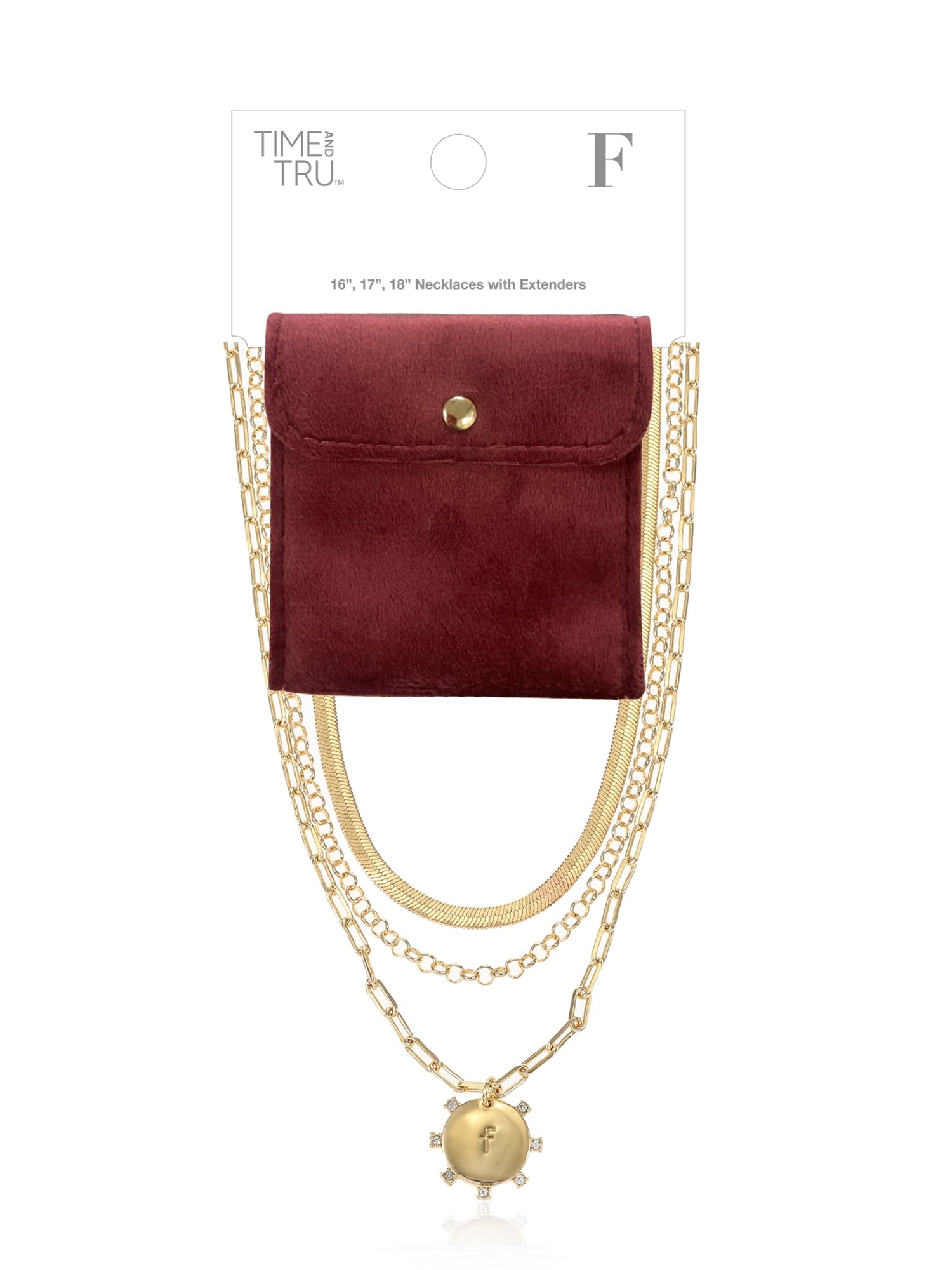 Goldtone Necklace, 3 Piece, Initial J