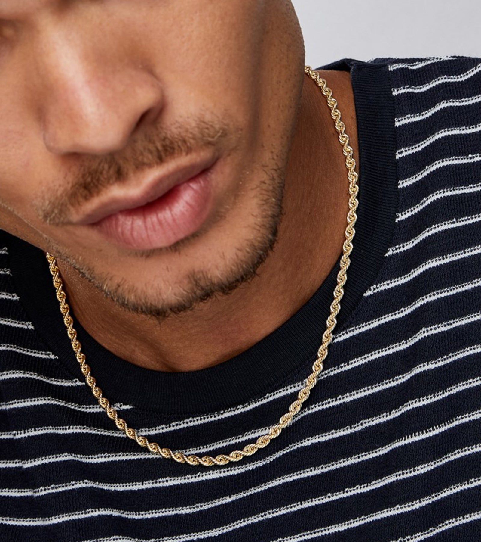 Chain Necklace Collection - 14K Solid Yellow Filled Rope Chain Necklaces for Women and Men with Different Sizes (2.1mm, 2.7mm, or 3.8mm)