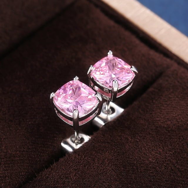 Luxury Solitaire Cubic Zirconia Stud Earrings CZ Simple Versatile Women Band Earring Jewelry