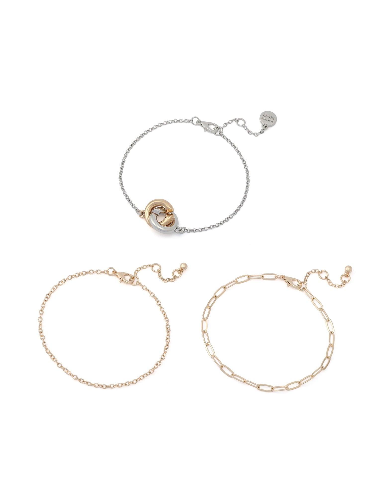 Women's -Tone Cross Charm 3-Piece Bracelet Set