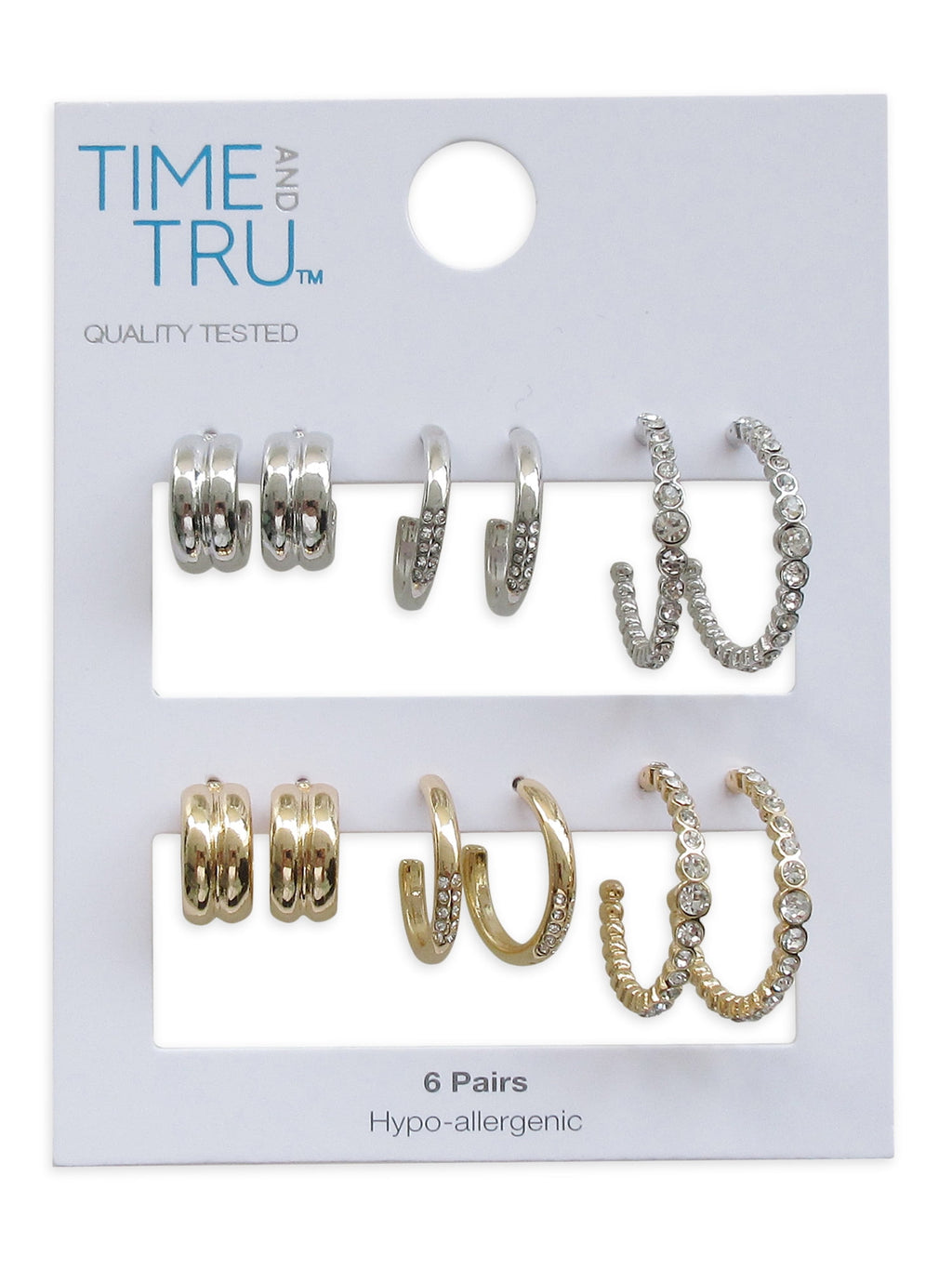 Essentials Multi Ear Hoop Earrings, 6 Pack