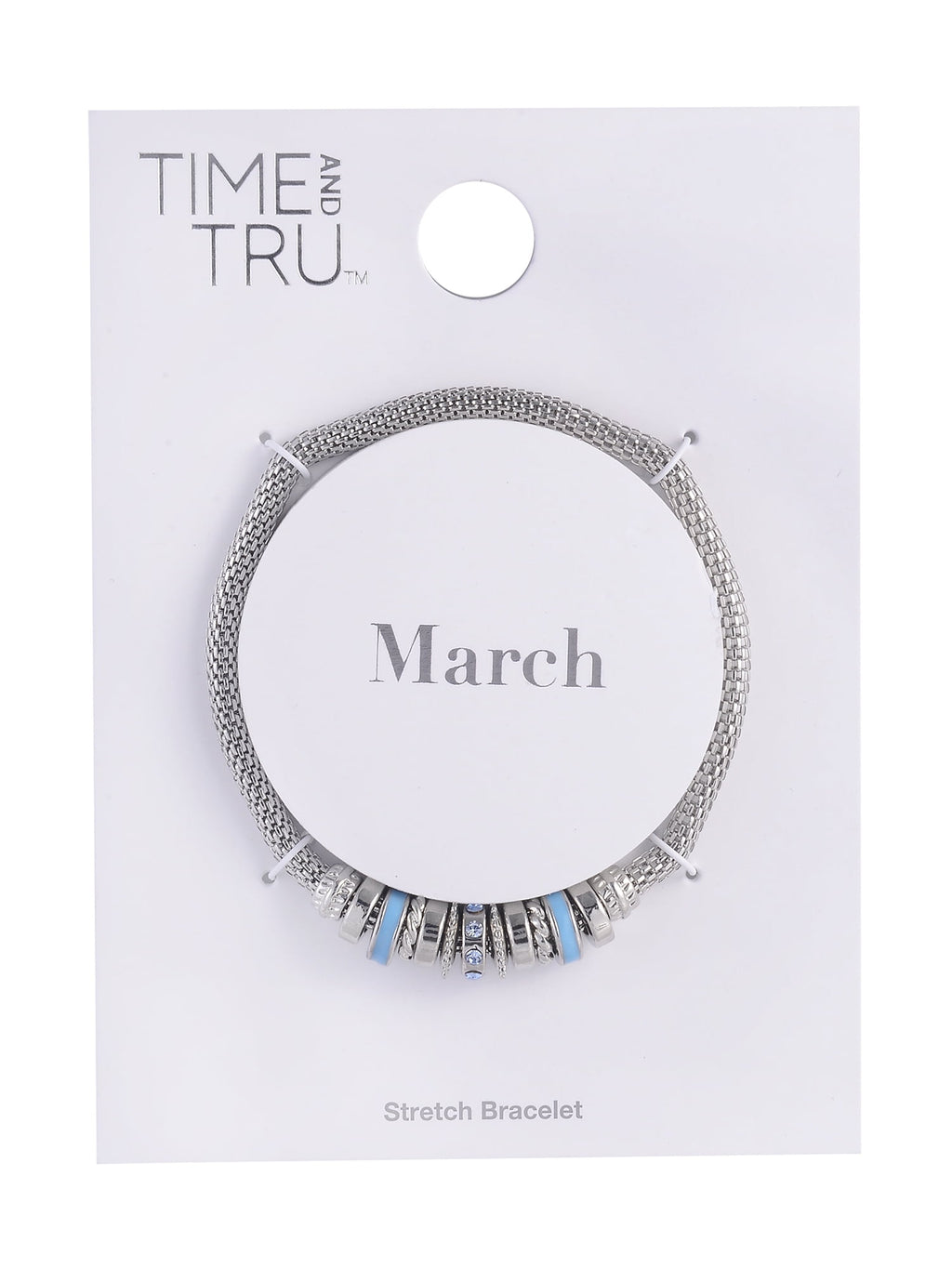 Silvertone Chain with Aqua "March" Bracelet