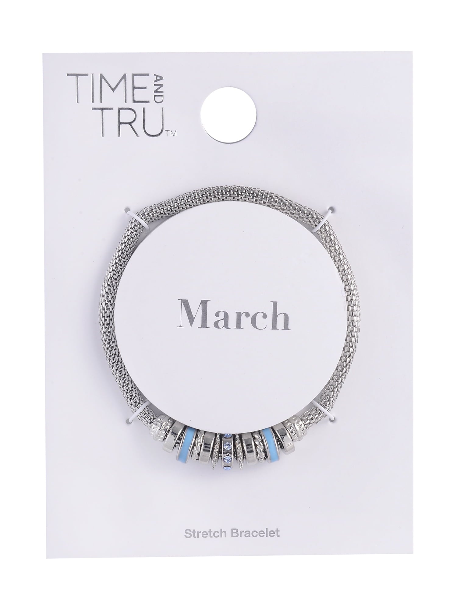 Silvertone Chain with Aqua "March" Bracelet