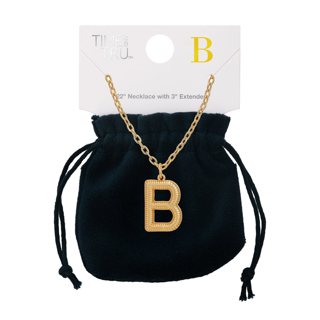 Women's Goldtone Initial E Necklace with Giftable Pouch