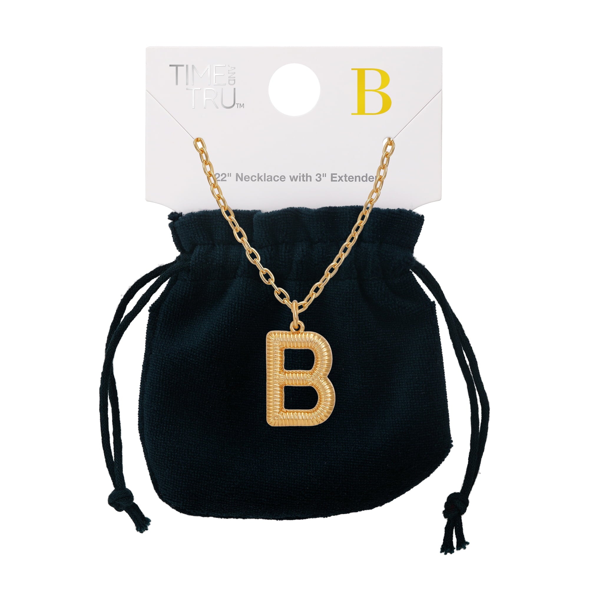 Women's Goldtone Initial E Necklace with Giftable Pouch