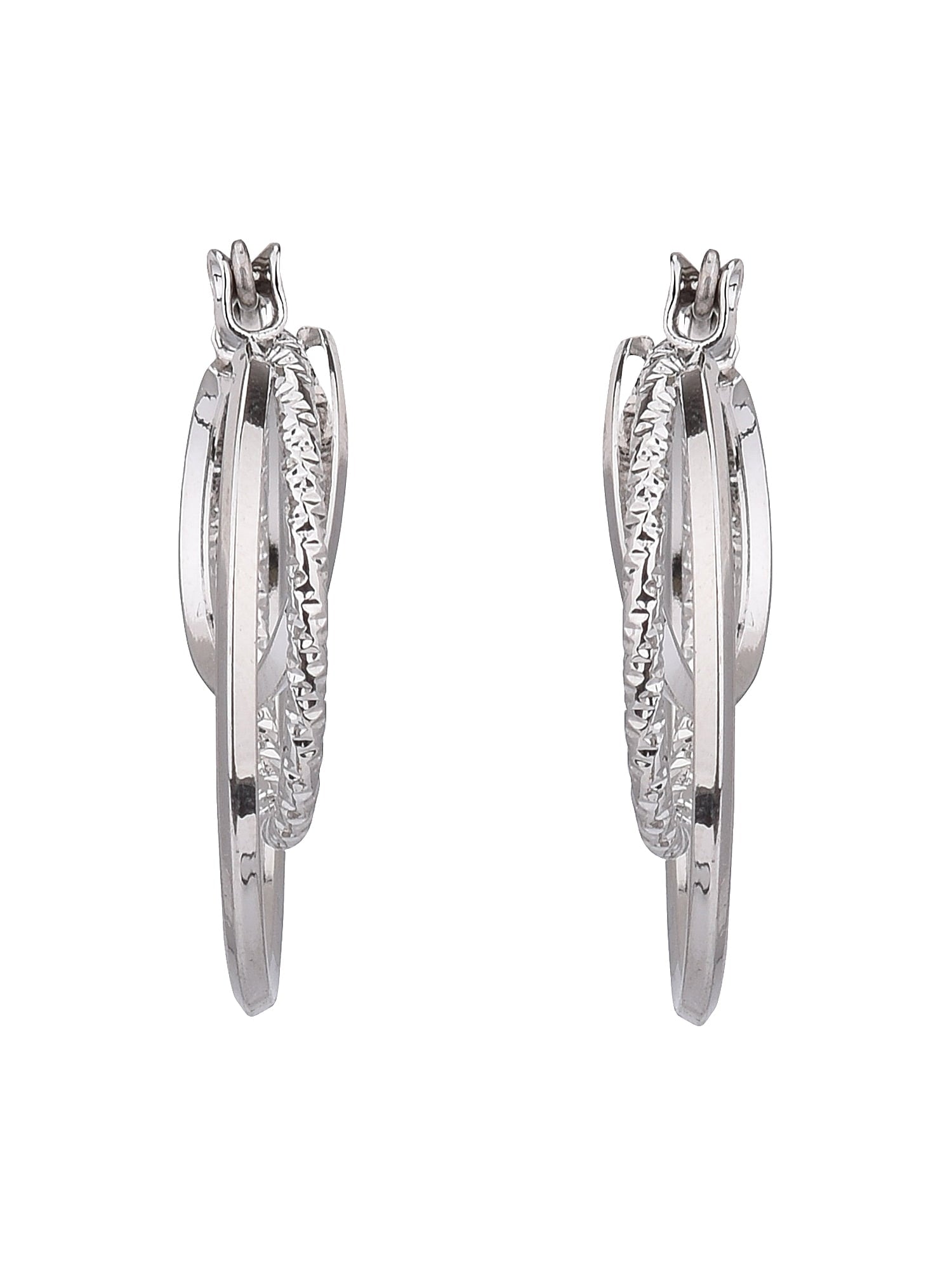 Adult Women's Tone Twist Metal Hoop Earring