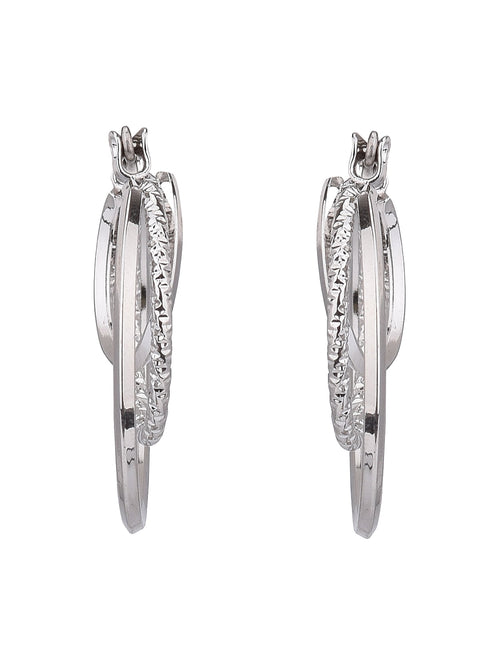 Adult Women's Tone Twist Metal Hoop Earring