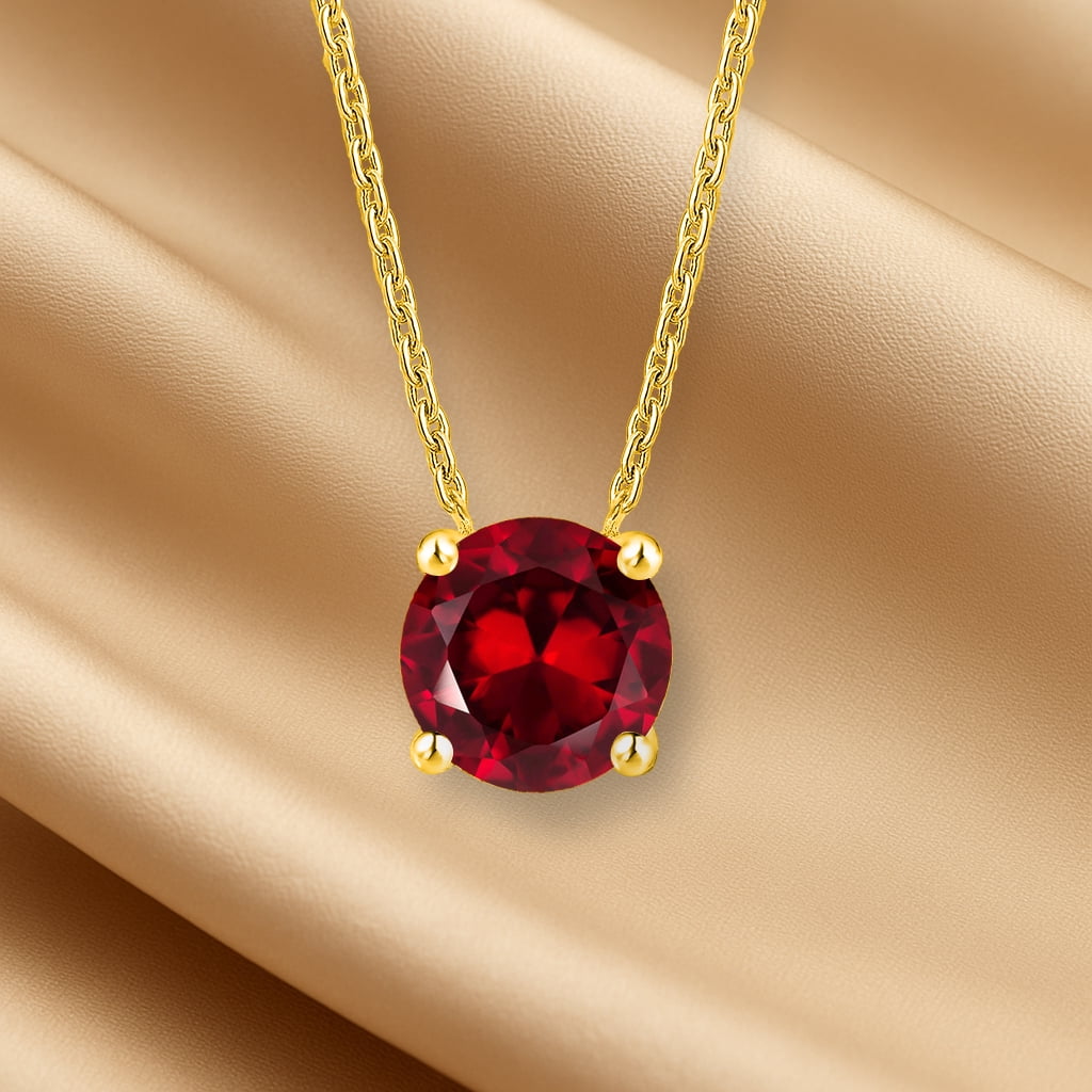 1 - April Solitaire Pendant Necklace in 18K White over , Female, Adult