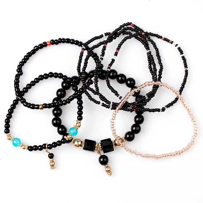 8 PCS Bohemian Women's Bracelet, Beaded Bracelet, Women's and Girls
