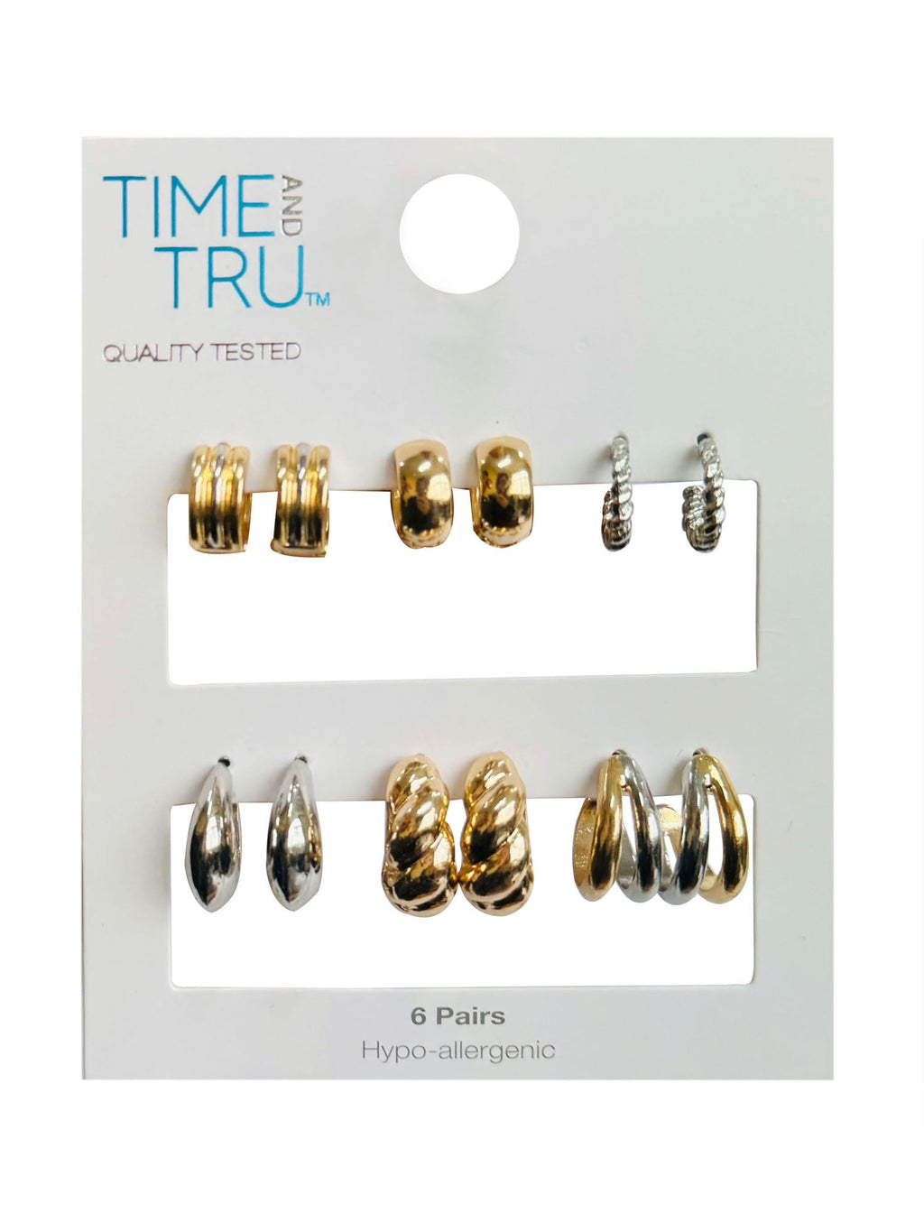 Essentials Multi Ear Hoop Earrings, 6 Pack