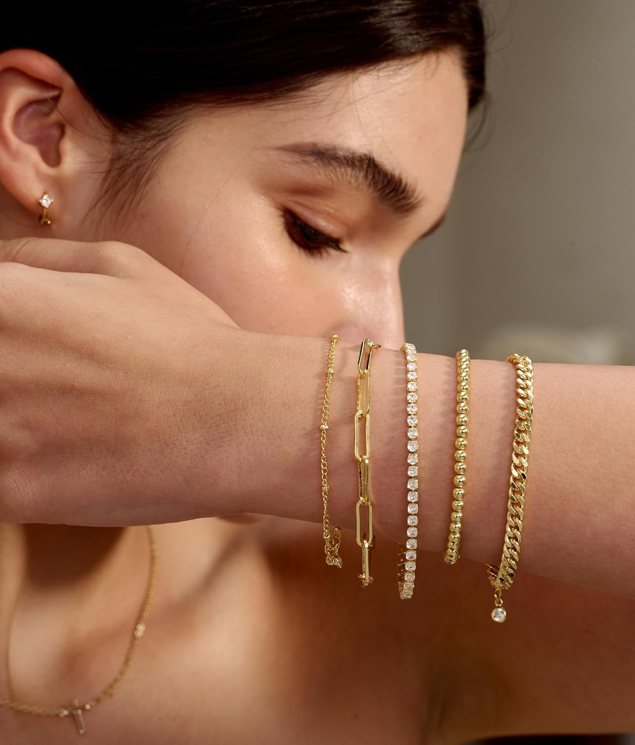 925 Sterling Dainty Bracelets for Women , Pack Gifts for Women