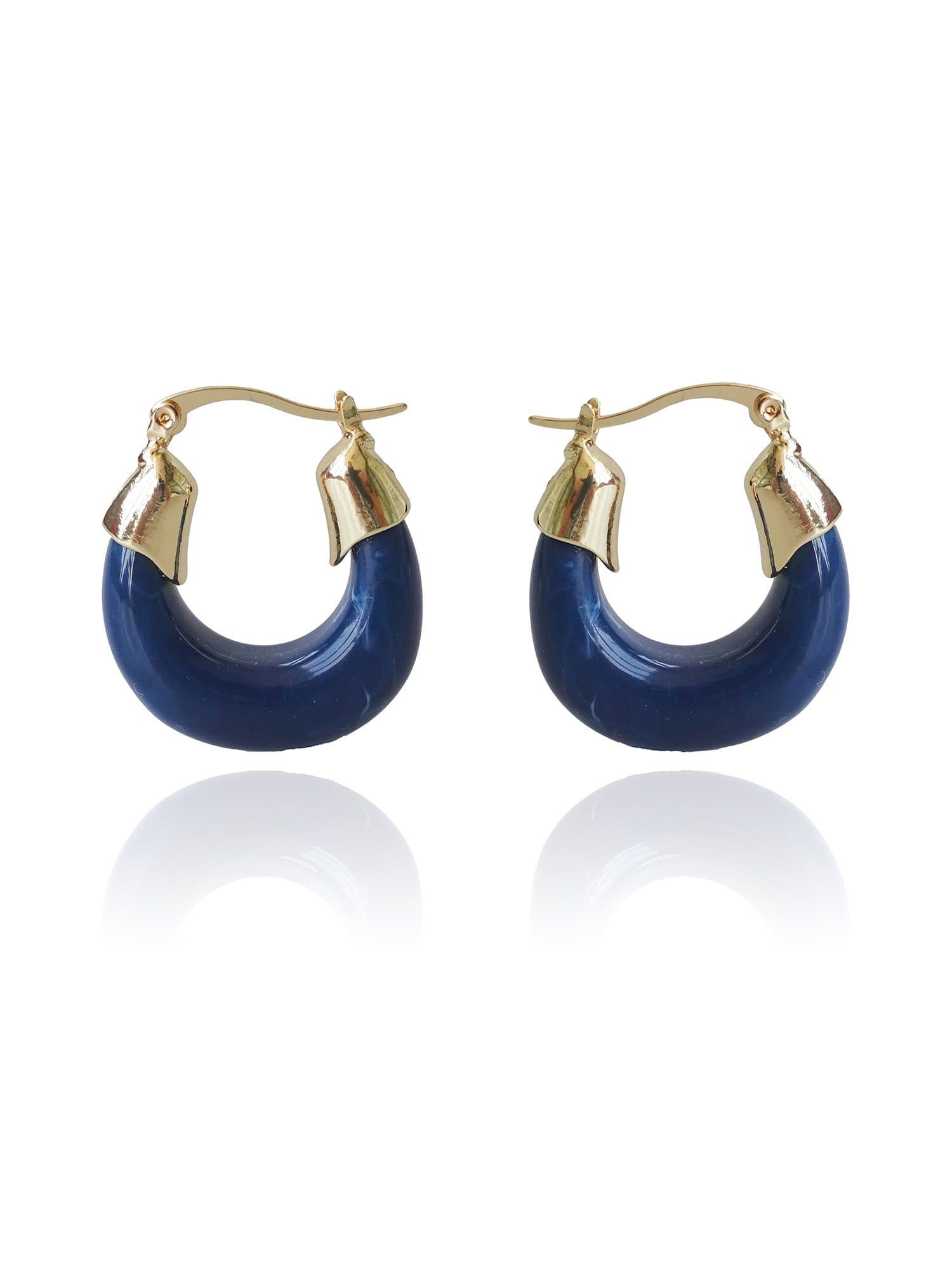 Women's Plated Resin Hoop Earring