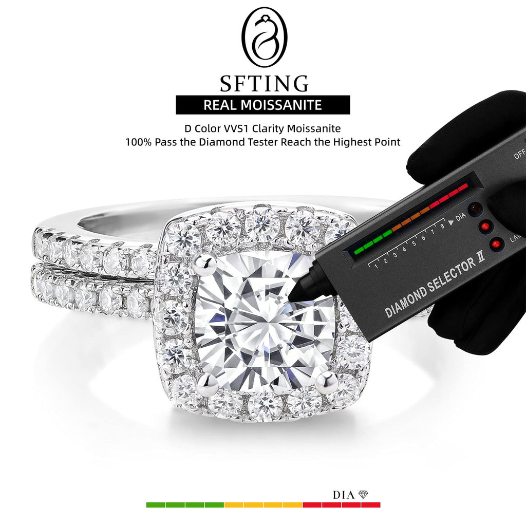 Halo Wedding Ring Set for Women Bridal Sets 925 Sterling AAAAA Zirconia Size 7