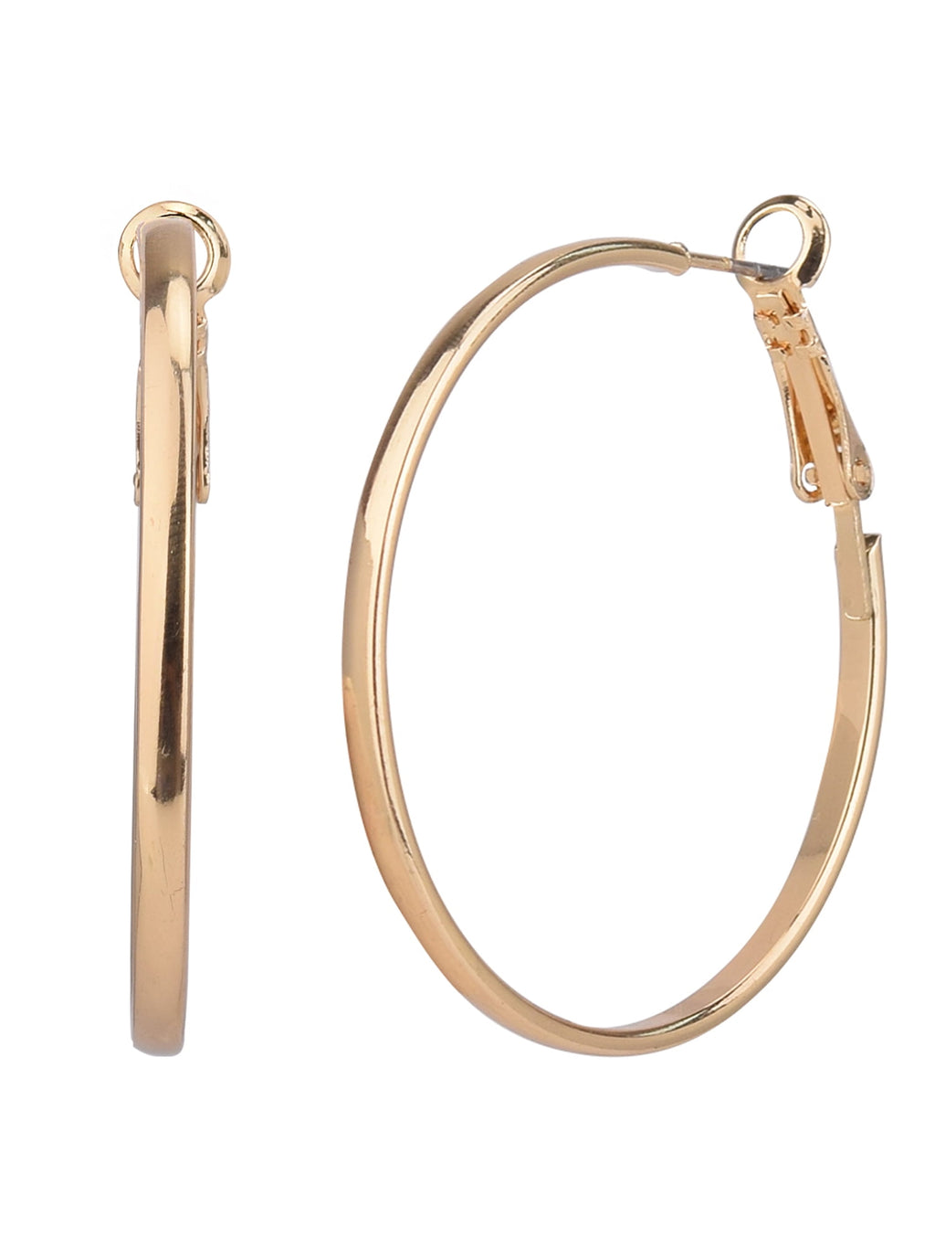 Adult Women's 3 Pair Tone Thin Metal Hoop Earring Set
