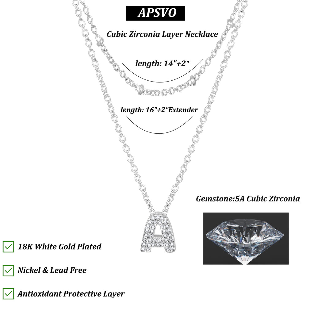 S925 Sterling Plated Initial Necklaces for Women Girls CZ Letter A Necklace Set Easter Basket Stuffers Jewelry Gifts Teen Her Wife Mom Girlfriend Female Adults Kids Ideas
