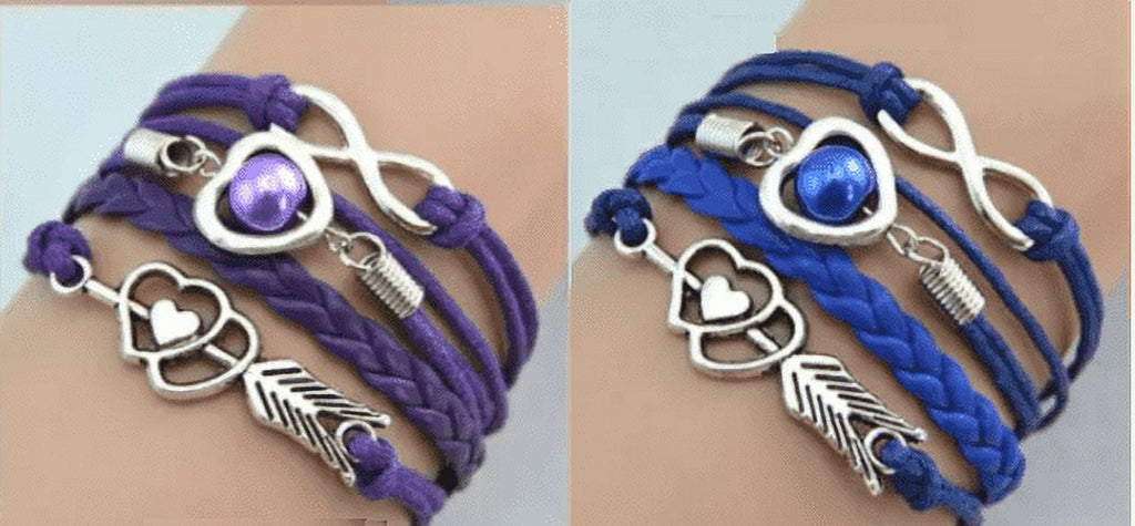 Braided Leather Friendship Bracelet For Woman or A Girl- Six Colors To Choose