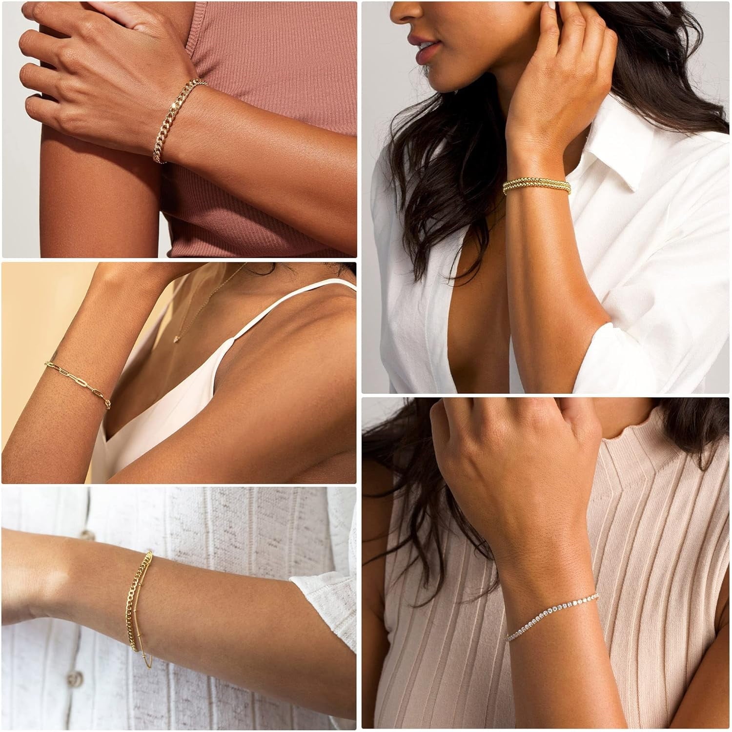925 Sterling Dainty Bracelets for Women , Pack Gifts for Women