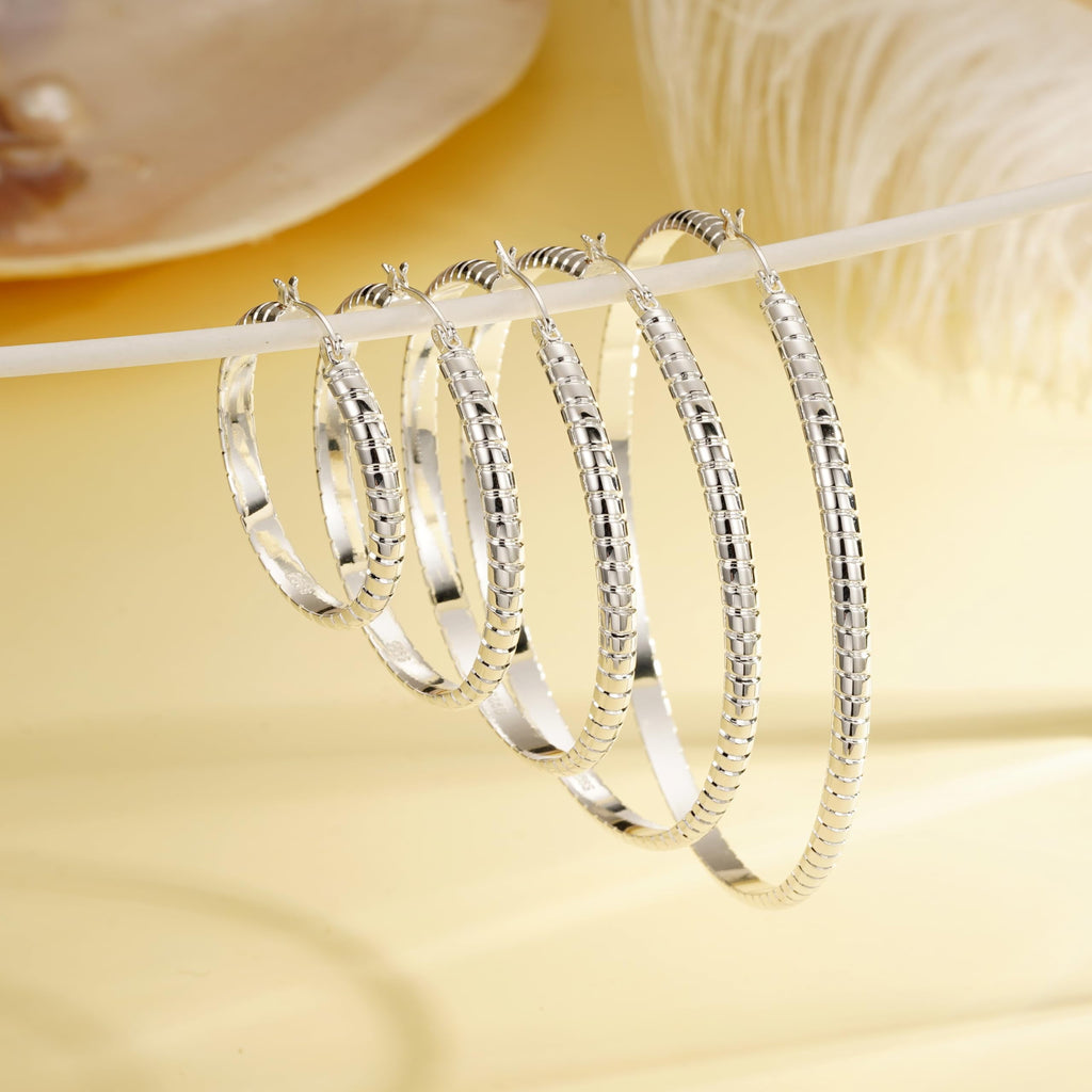 4 Pairs Hoop Earrings for Women CZ Small Huggie Cartilage Post Hypoallergenic Earrings Set for Multiple Piercing Valentines Day Jewelry Gifts Her Teen Mom Wife Lady Adults Ideas