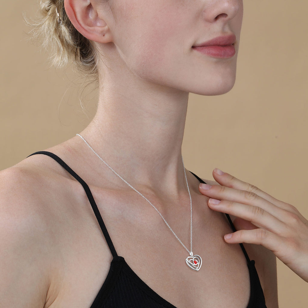 S925 Sterling Plated Heart Necklaces for Women Girls CZ April Necklace with Crystal Easter Basket Stuffers Jewelry Gifts Teen Her Adult Wife Kids Ideas