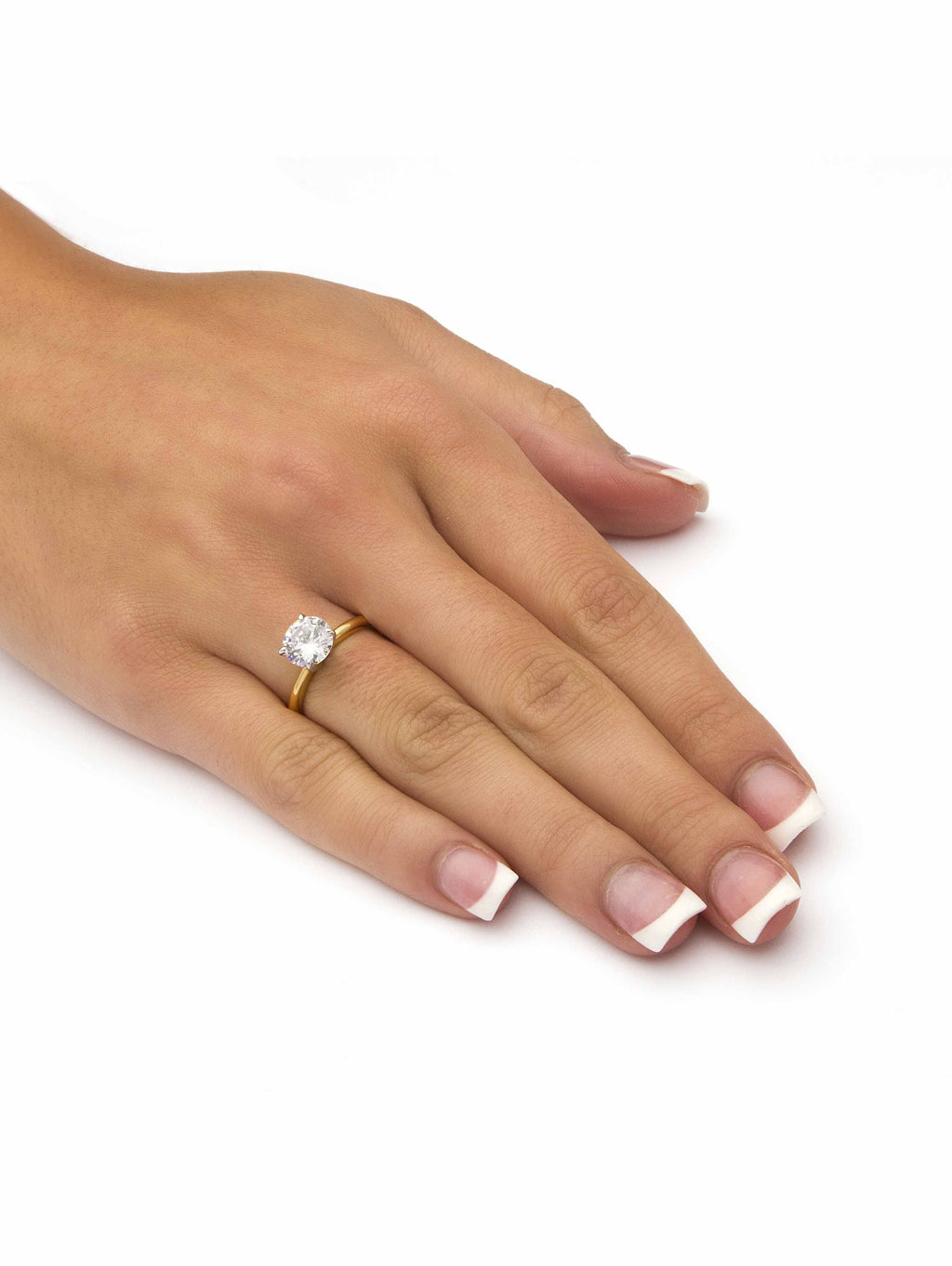 Round Cubic Zirconia Engagement Ring 2.00ct t.w, 18K -Plated