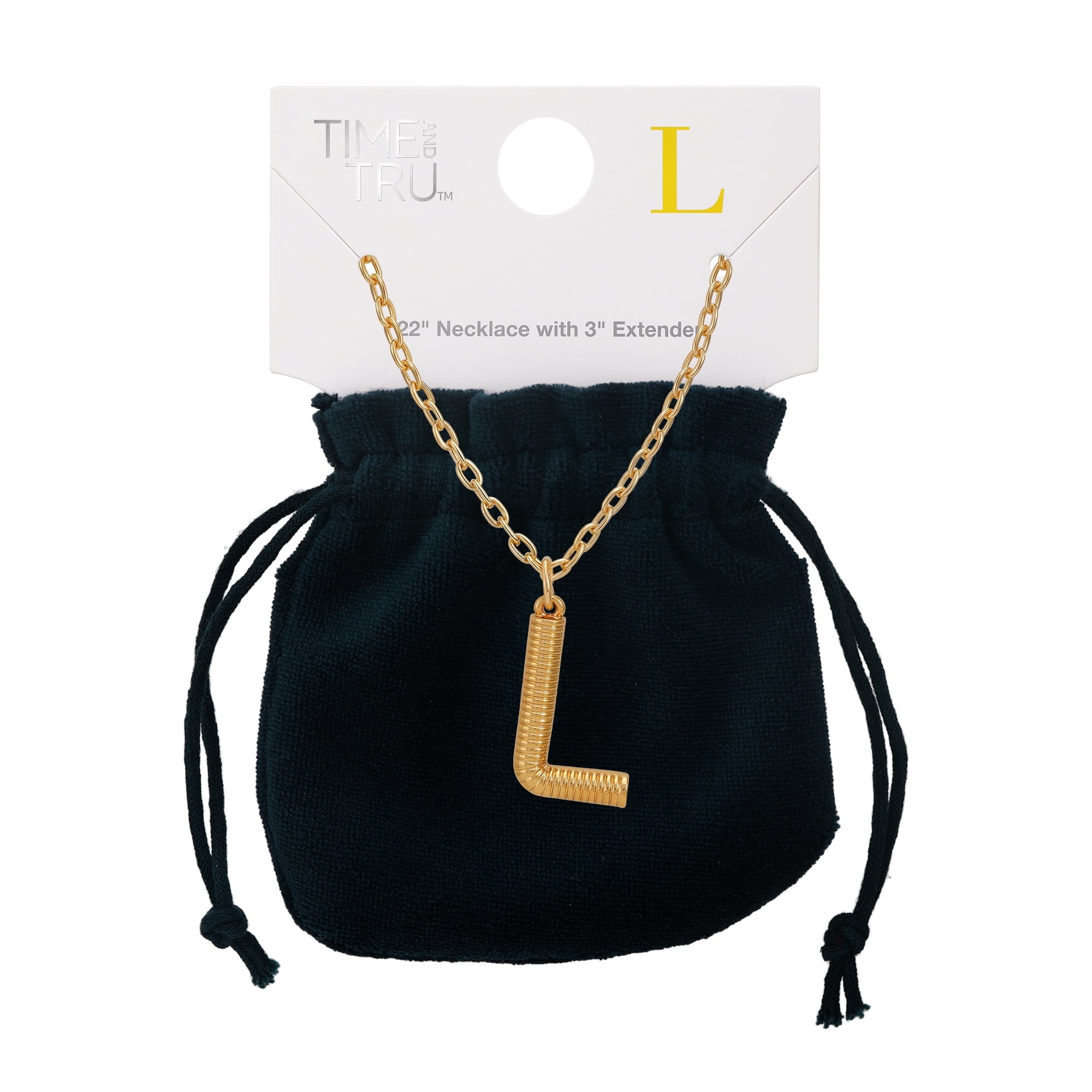 Women's Goldtone Initial E Necklace with Giftable Pouch