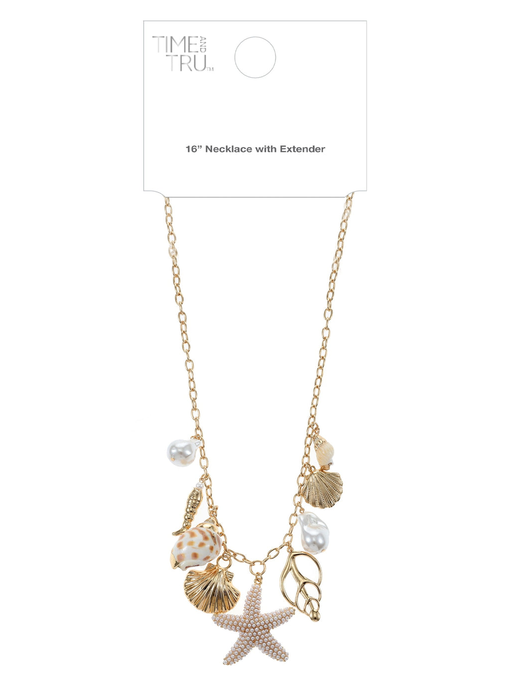 Starfish &amp; Shell Charm Necklace