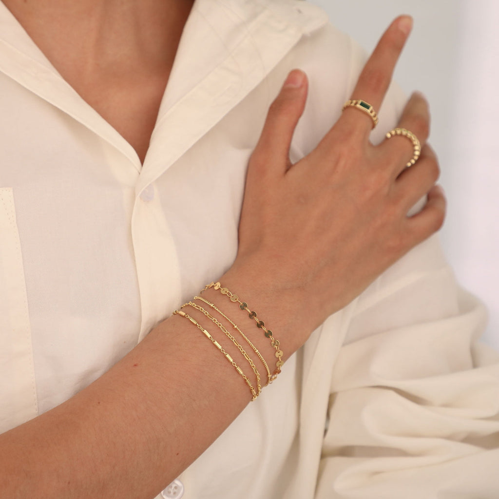 6PCS Bracelets for Women 14K Plated Dainty Layered Stacking Jewelry Set Gifts