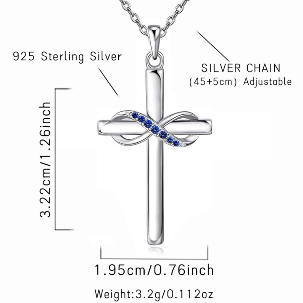 14K Plated Zirconia Cross Pendant Necklace for Women with 925