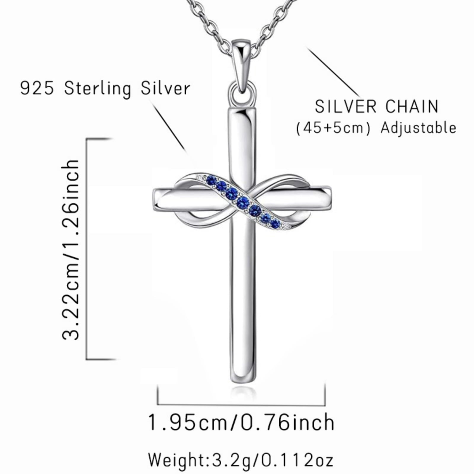 14K Plated Zirconia Cross Pendant Necklace for Women with 925