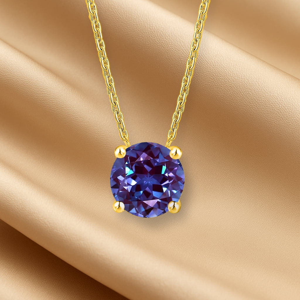 1 - April Solitaire Pendant Necklace in 18K White over , Female, Adult