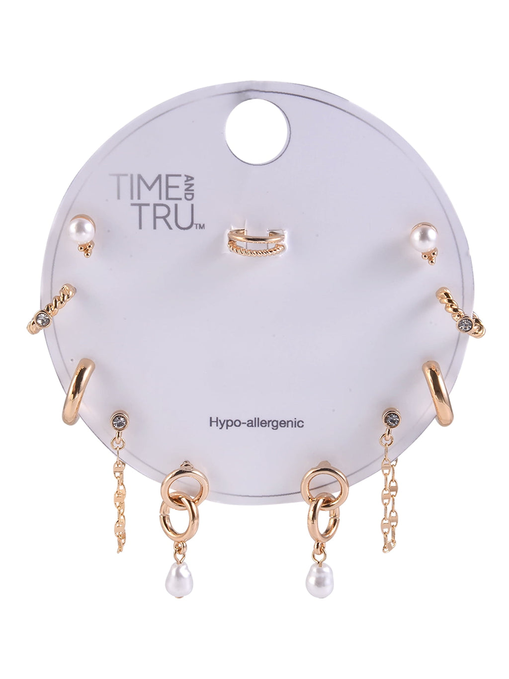 Adult Female -Tone 5 Pair Twisted Triple Hoop Stacker Earring Set