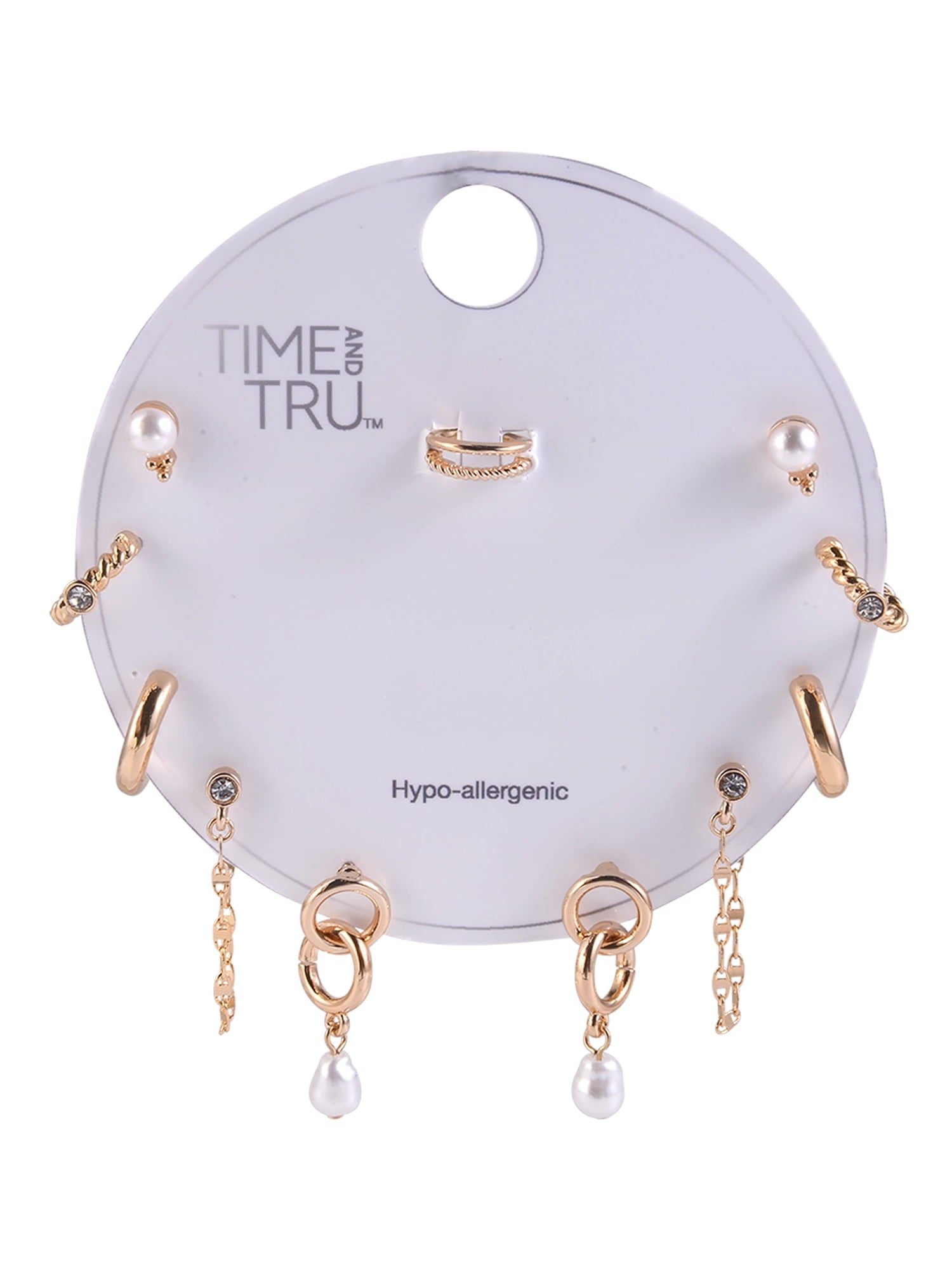 Adult Female -Tone 5 Pair Twisted Triple Hoop Stacker Earring Set