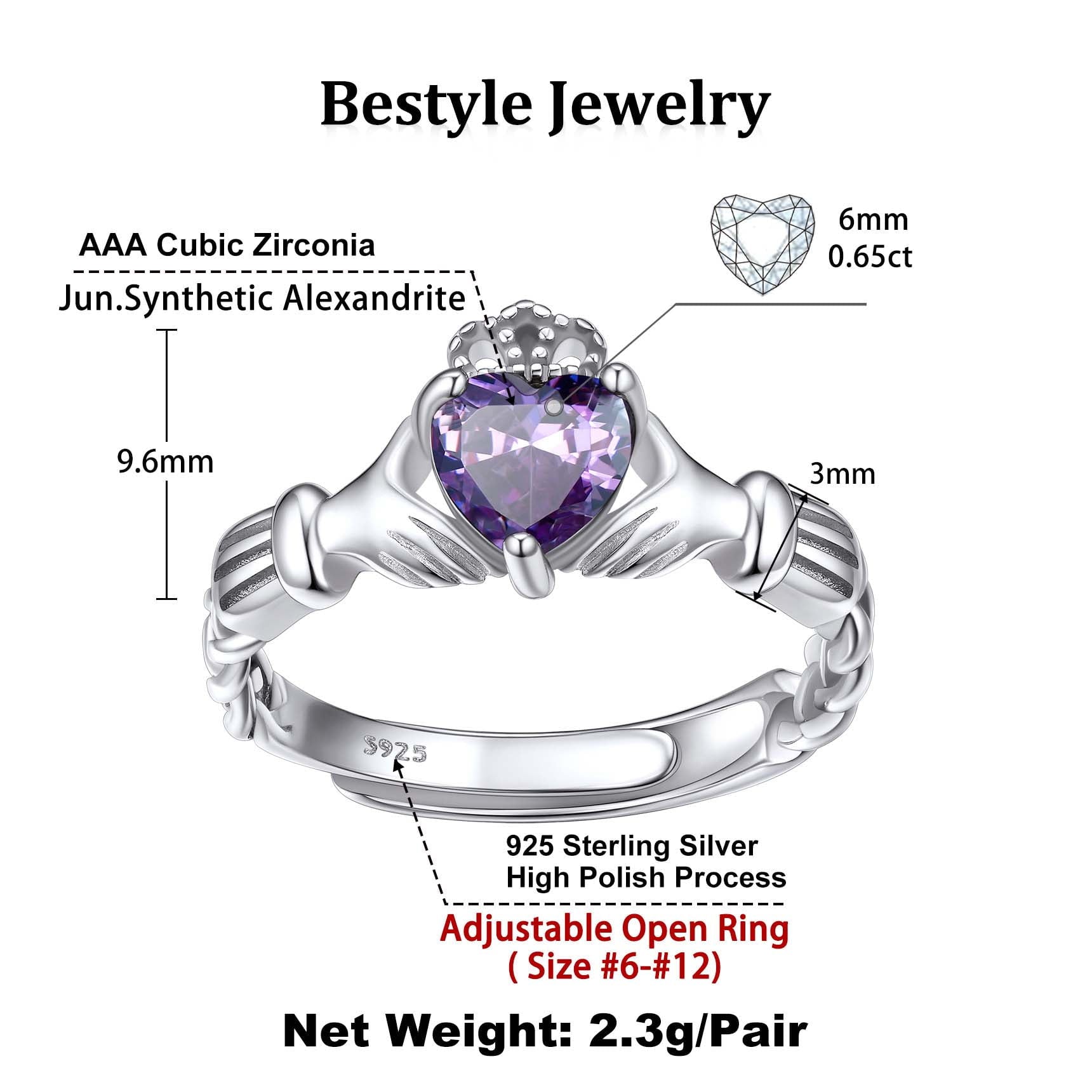 Infinity Celtic Knot Rings for Women 925 Sterling Heart Rings October Pink Tourmaline Rings for Mom Daughter Wife Girlfriend