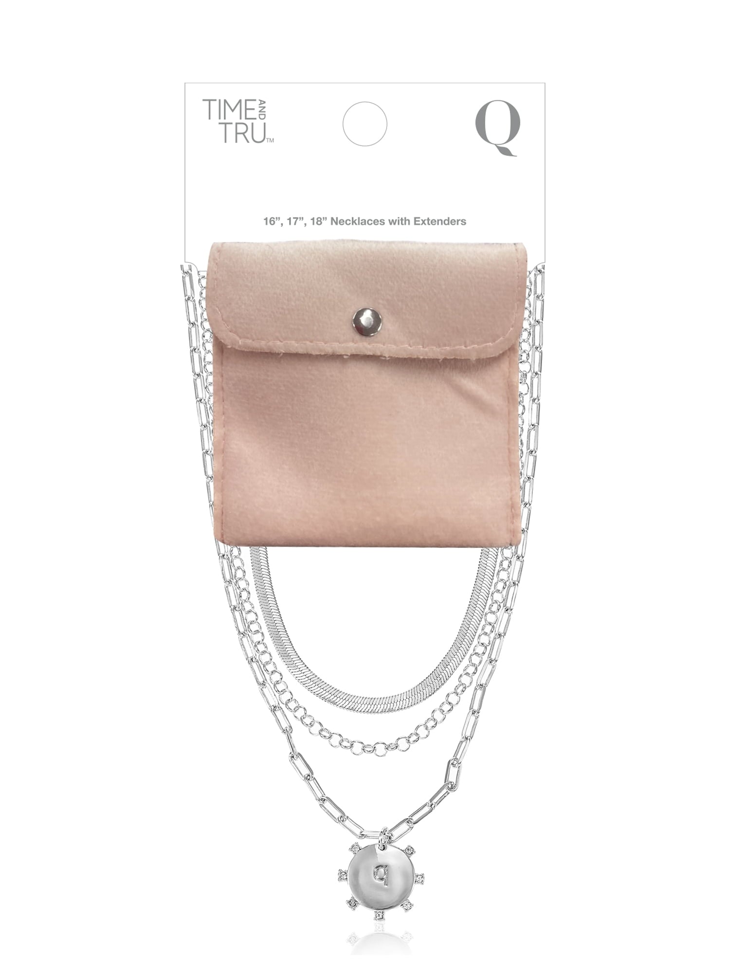 Silvertone Necklace, 3 Piece, Initial A