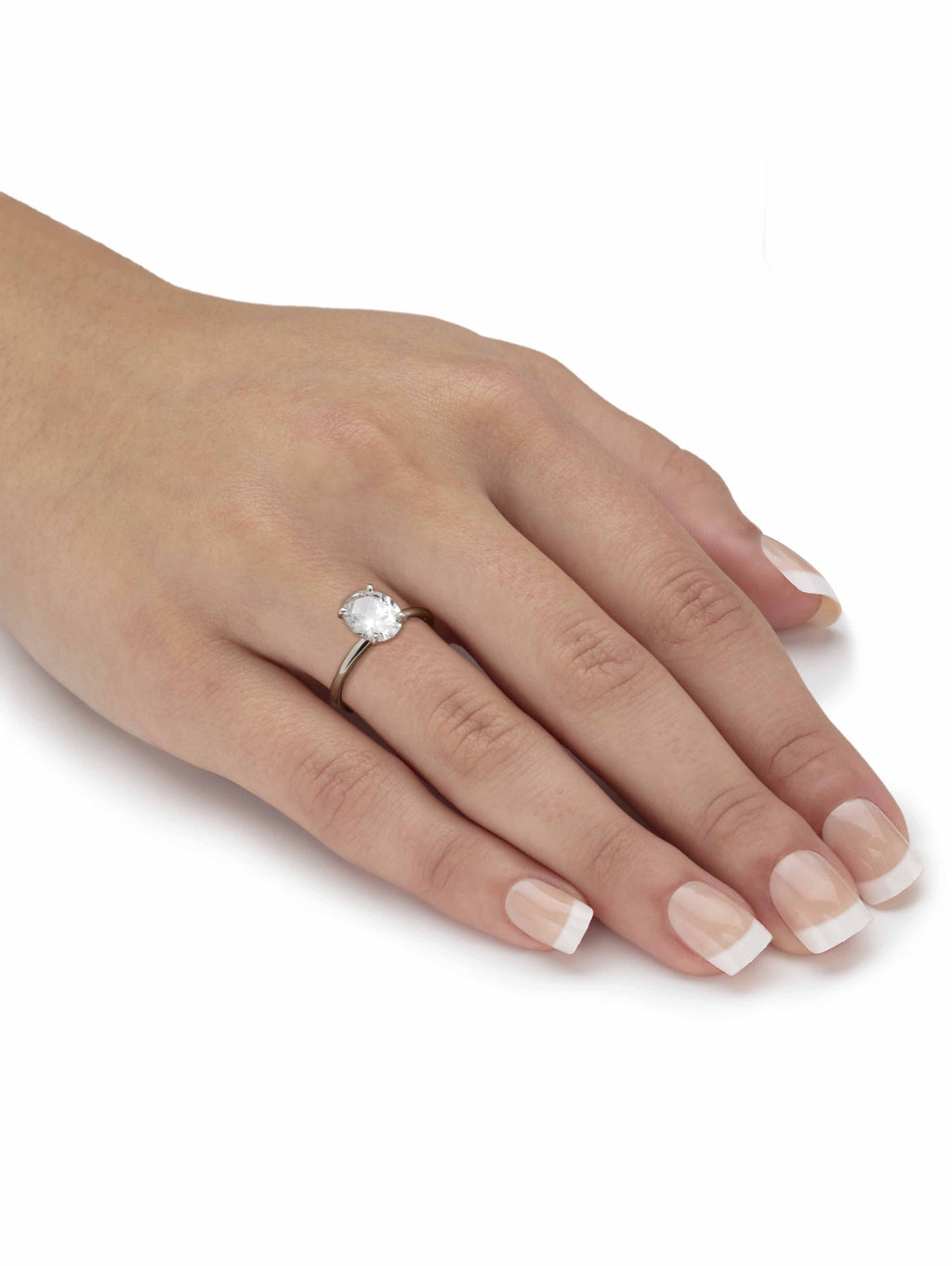 Round Cubic Zirconia Engagement Ring 2.00ct t.w, 18K -Plated