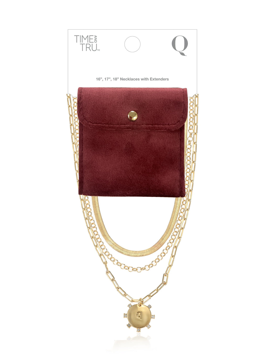 Goldtone Necklace, 3 Piece, Initial J