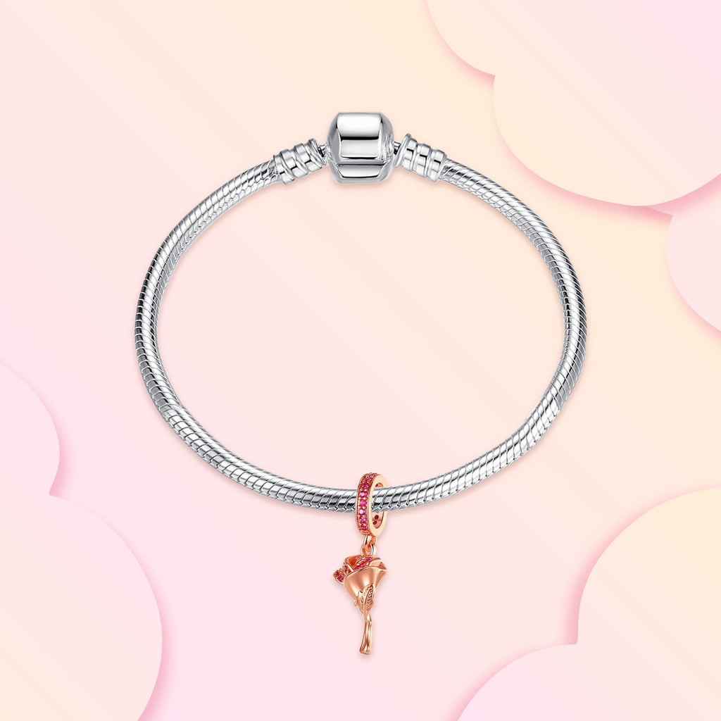 925 Sterling Charm for Bracelets Four Leaf Clover Lucky OpenWork Bead Charm Women Bracelet Charm