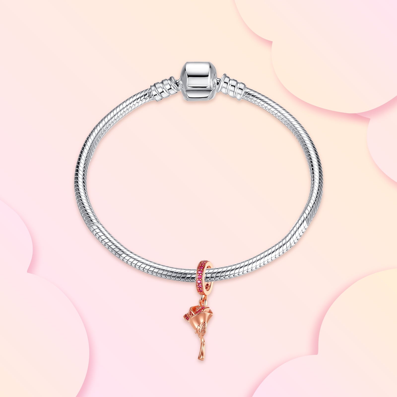 925 Sterling Charm for Bracelets Four Leaf Clover Lucky OpenWork Bead Charm Women Bracelet Charm