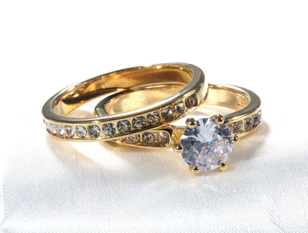 Matching Rings Couple Rings Black Plated 1CT Purple Cz Women Wedding Ring Sets