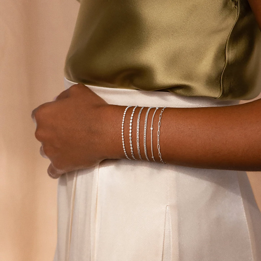 6PCS Bracelets for Women 14K Plated Dainty Layered Stacking Jewelry Set Gifts