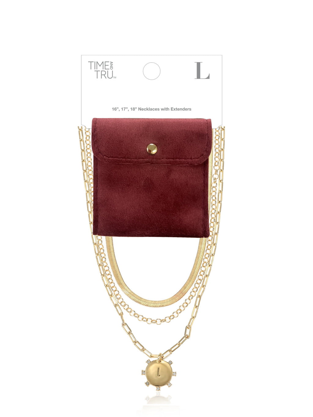 Goldtone Necklace, 3 Piece, Initial J