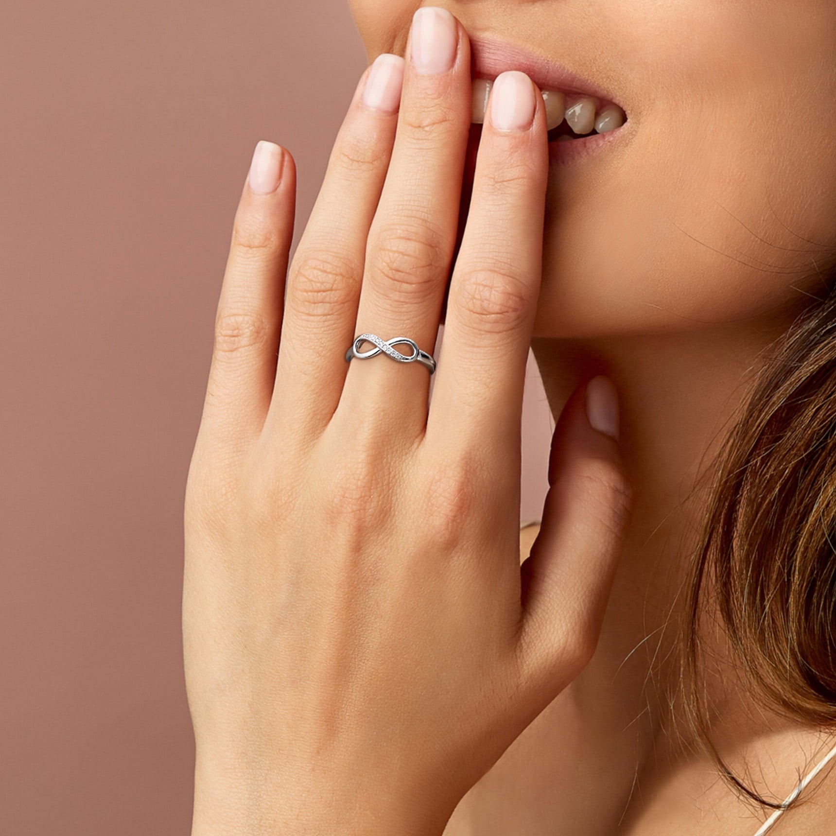 Created Diamond Engagement Rings for Women 925 Sterling Infinity Wedding Band Gifts Size 4-12