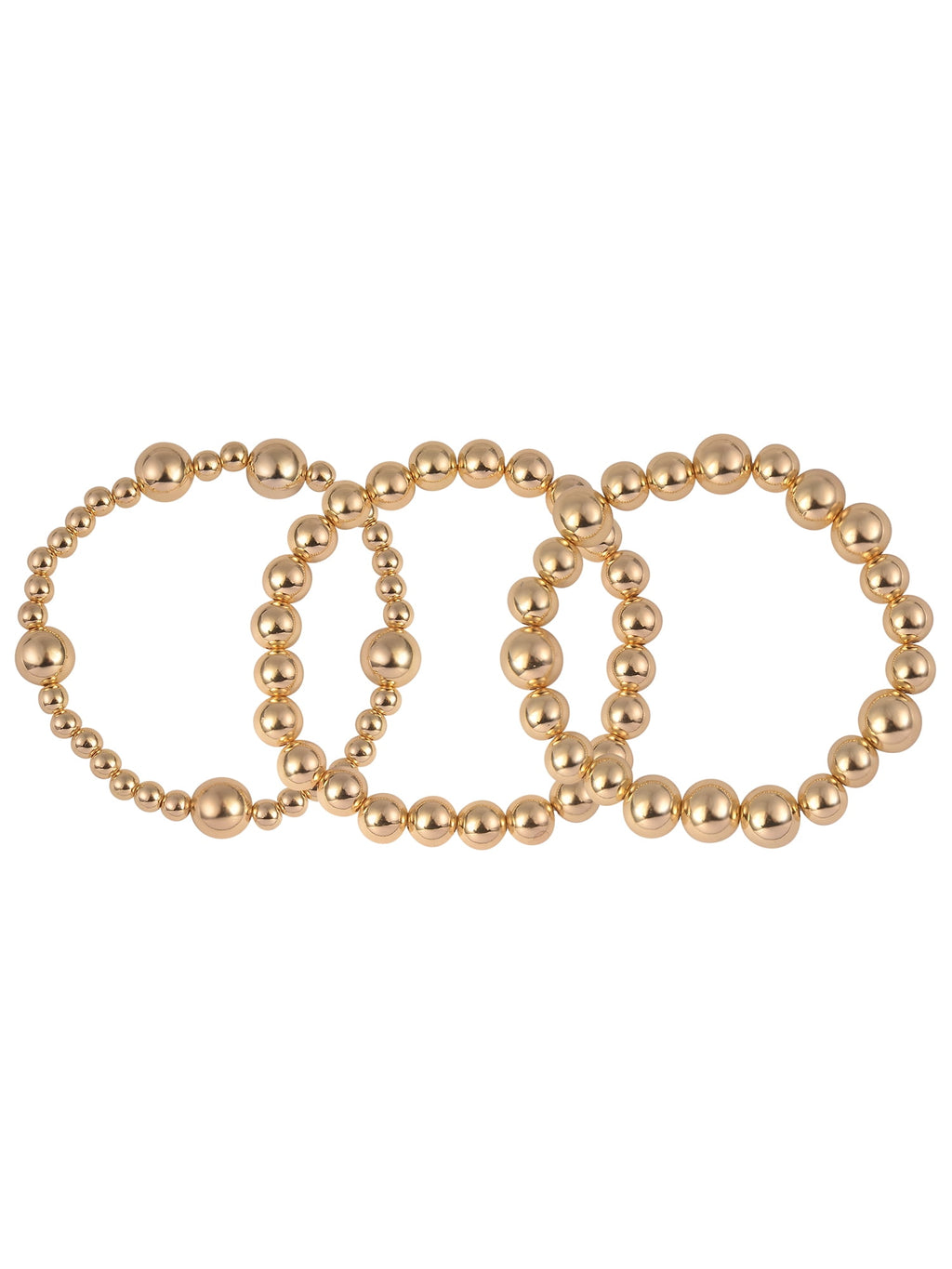 Adult Female -Tone Pearlized Resin Clover Shape 3pc Chain Bracelet Set
