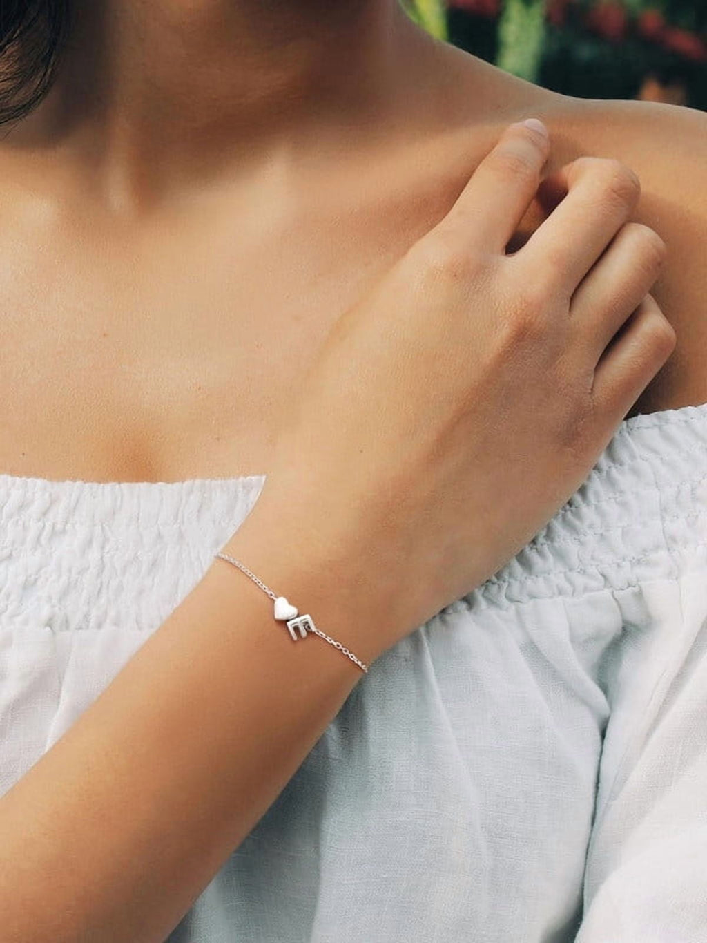 Women's Sterling Bracelets Heart &amp; Alphabet Letter A Initial Bracelet Charm Jewelry Gifts for Her