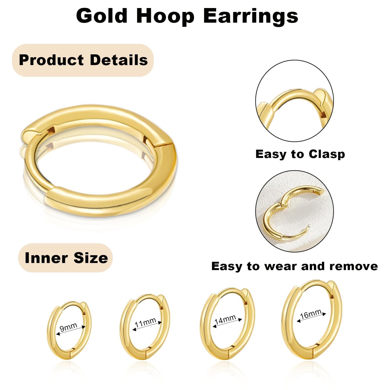 4 Pairs Hoop Earrings for Women CZ Small Huggie Cartilage Post Hypoallergenic Earrings Set for Multiple Piercing Valentines Day Jewelry Gifts Her Teen Mom Wife Lady Adults Ideas