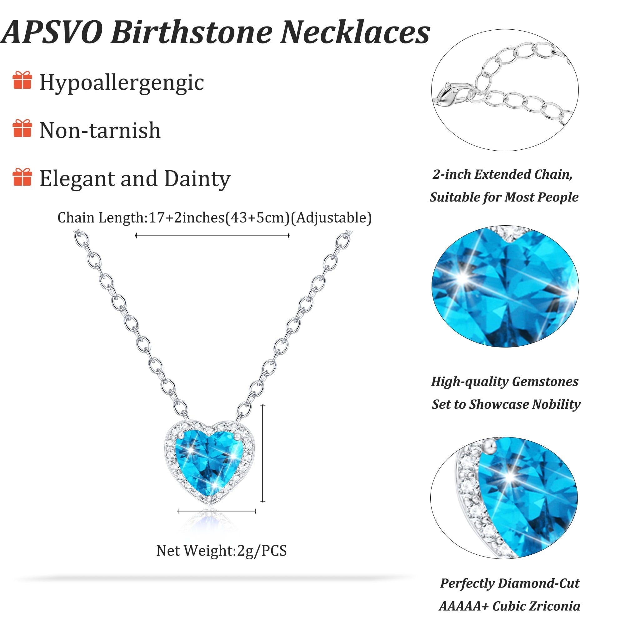 S925 Sterling Plated Heart Necklaces for Women Girls CZ April Pendant with Crystal Easter Basket Stuffers Jewelry Gifts Teen Her Adults Lady Girlfriend Kids